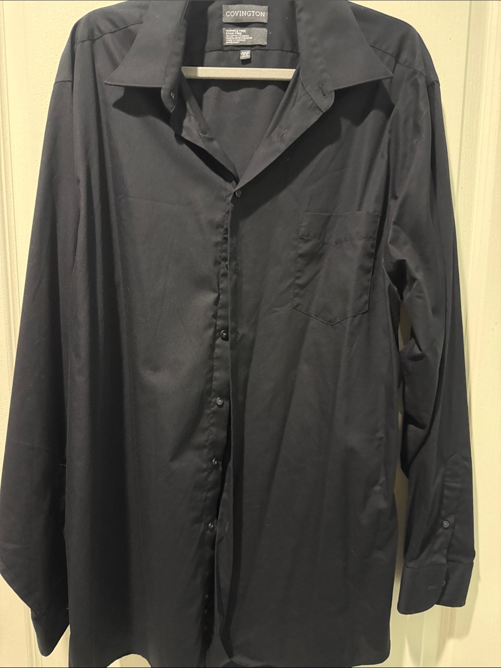 Covington Men's Black Long-Sleeve Dress Shirt